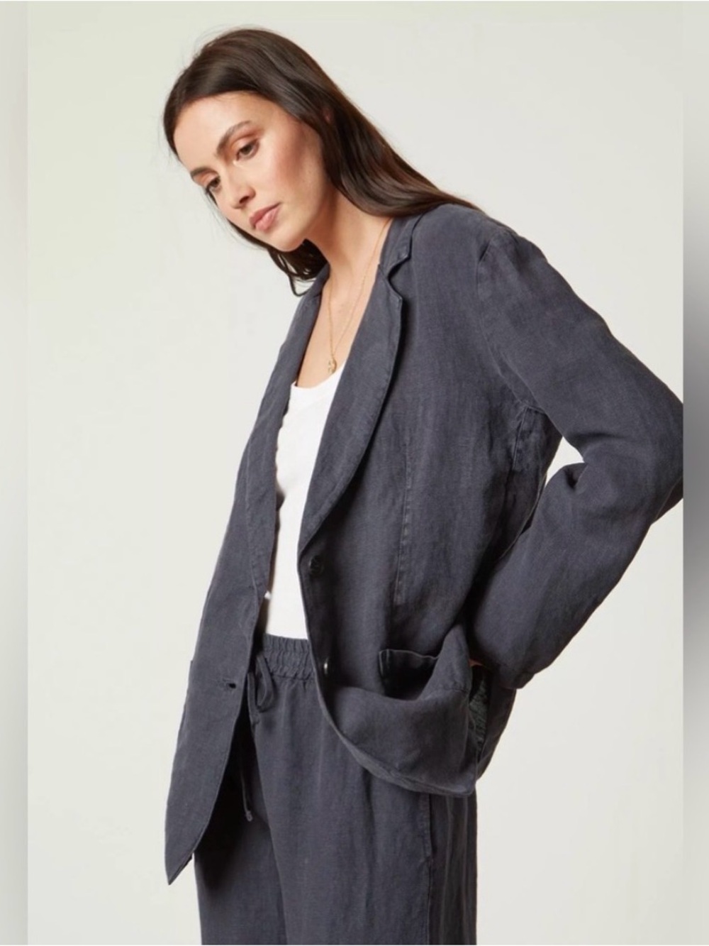 Velvet by Graham & Spencer Charcoal Relaxed Blazer